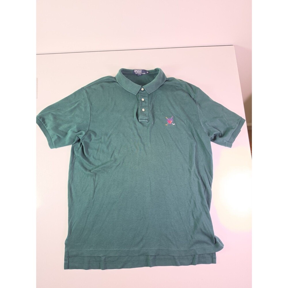 Vtg Polo By Ralph Lauren Golf Crest Shirt Men's Short Sleeve Sz XL Made in USA